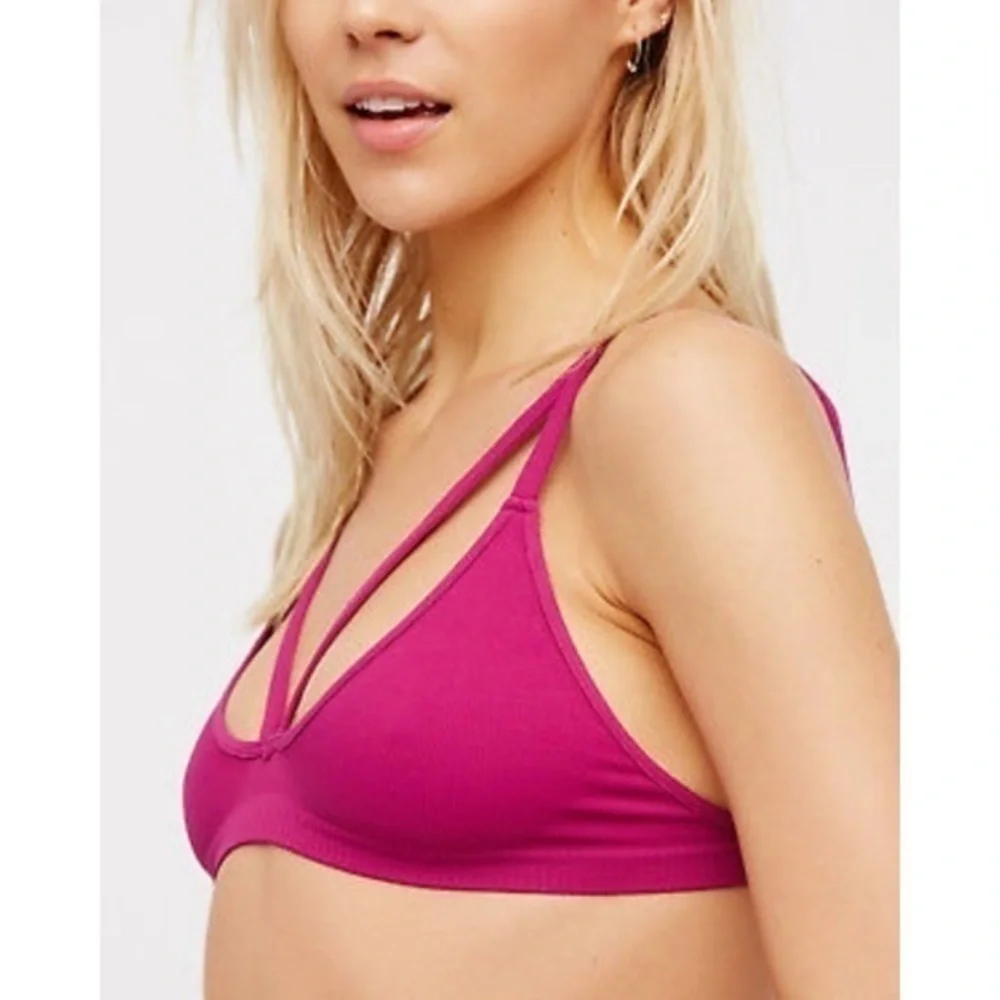 New Free People Keira Bralette Fuchsia Pink Bra